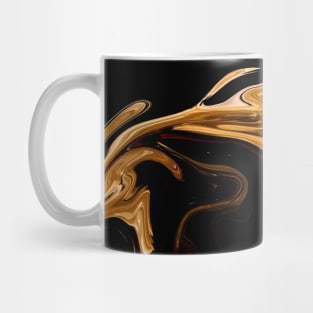 Liquid Flowing Gold  - Digital Liquid Paint Swirls Mug